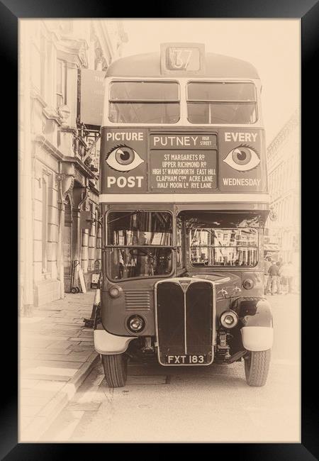 Vintage Bus Framed Print by Steve Purnell
