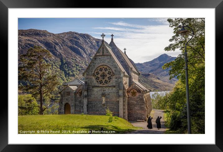 View of Catholic Church & Loch Shiel  Framed Mounted Print by Philip Pound