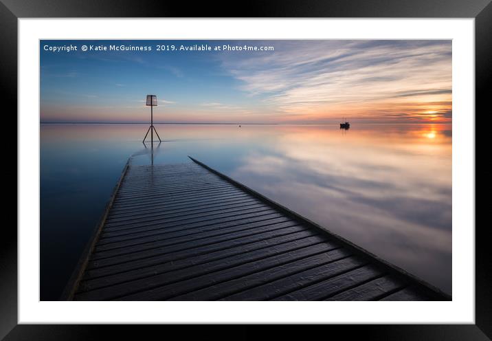 Lytham Jetty Tranquil Sunset Framed Mounted Print by Katie McGuinness