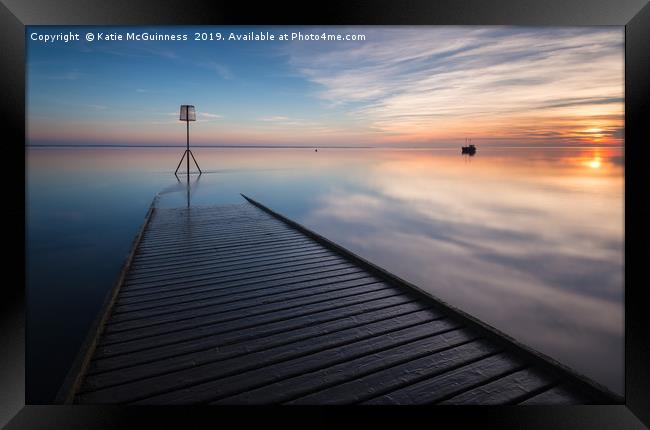 Lytham Jetty Tranquil Sunset Framed Print by Katie McGuinness