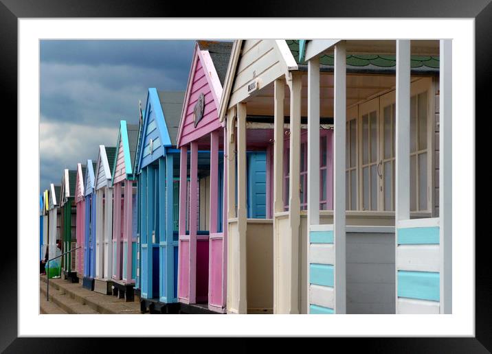 Southwold Beach Huts East Suffolk England UK Framed Mounted Print by Andy Evans Photos