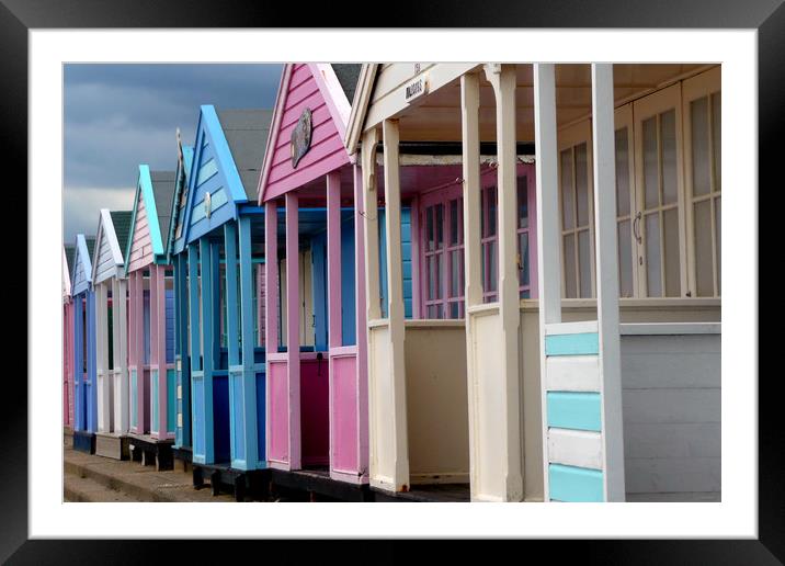 Southwold Beach Huts East Suffolk England UK Framed Mounted Print by Andy Evans Photos