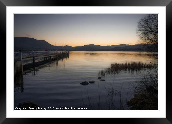 Two views of Ullswater #1: Serene Framed Mounted Print by Andy Morley