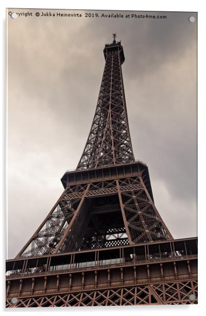 Heavy Clouds Over Eiffel Tower Acrylic by Jukka Heinovirta