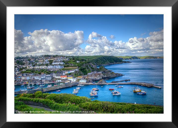 Megavissey town and harbour, Cornwall. Framed Mounted Print by Robert Murray