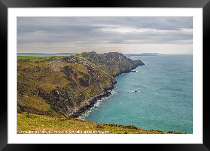 Pwll Deri and Cliffs North Pembrokeshire Framed Mounted Print by Nick Jenkins