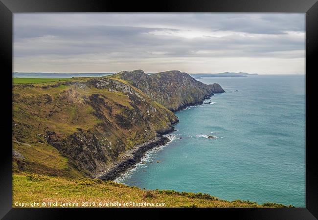 Pwll Deri and Cliffs North Pembrokeshire Framed Print by Nick Jenkins