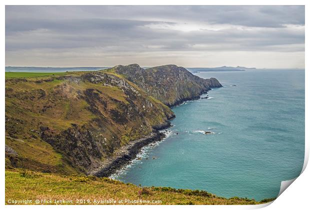 Pwll Deri and Cliffs North Pembrokeshire Print by Nick Jenkins