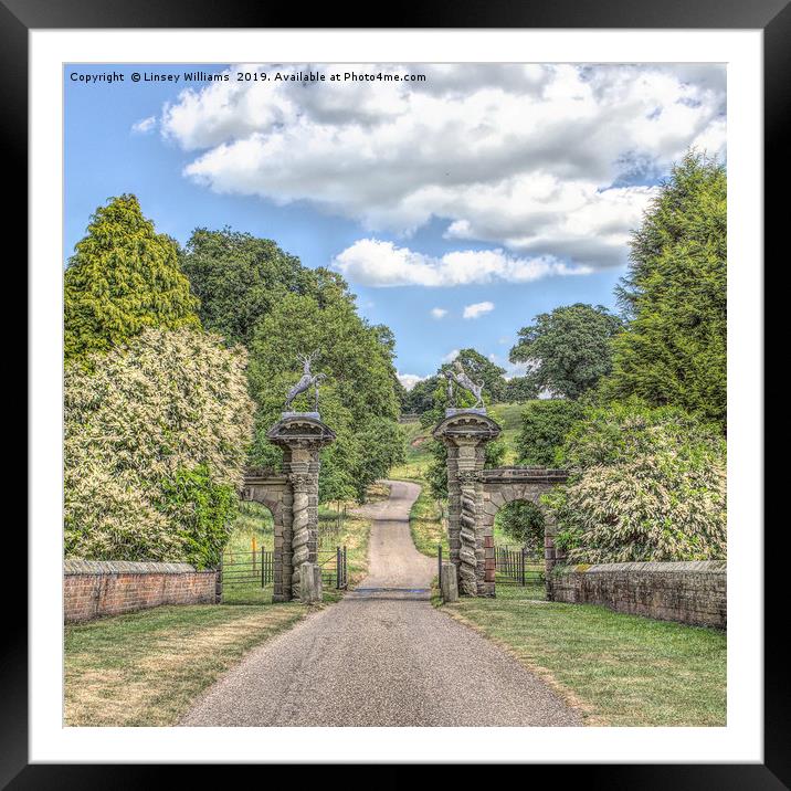 A country House Gateway Framed Mounted Print by Linsey Williams