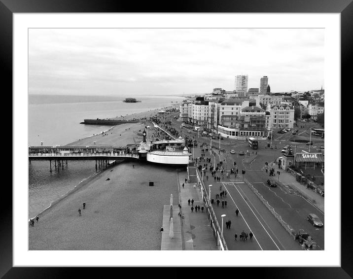 Brighton seafront From Above  Framed Mounted Print by Beryl Curran