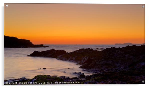 St Brides sunset Acrylic by martin pulling