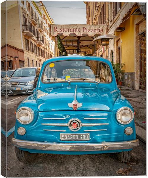 Classic Fiat 600 in Rome Canvas Print by Antony McAulay