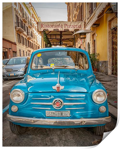 Classic Fiat 600 in Rome Print by Antony McAulay