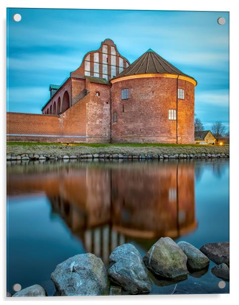 Landskrona Citadel after Sundown Acrylic by Antony McAulay