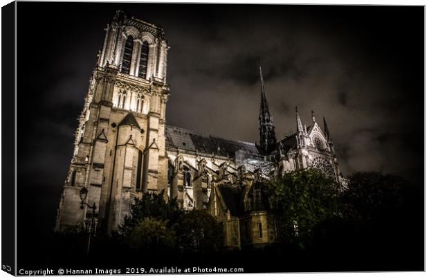 Notre Dame De Paris Canvas Print by Hannan Images