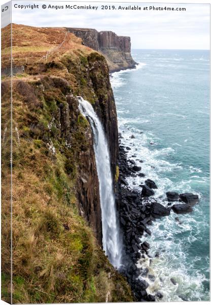 Mealt Falls and Kilt Rock sea-cliffs, Isle of Skye Canvas Print by Angus McComiskey