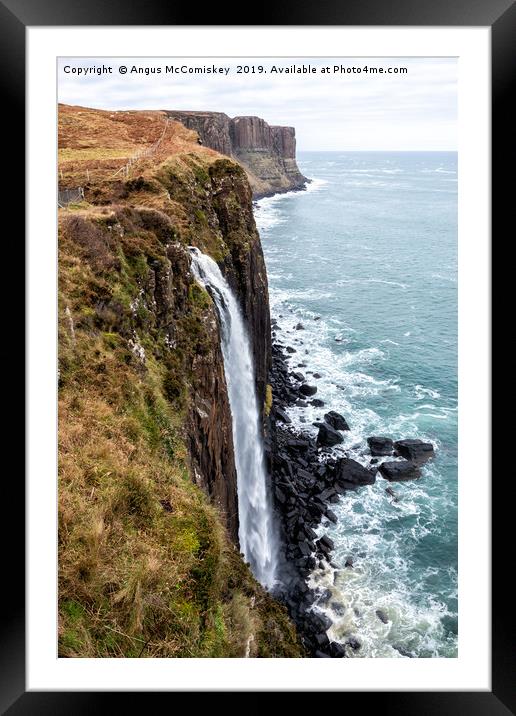 Mealt Falls and Kilt Rock sea-cliffs, Isle of Skye Framed Mounted Print by Angus McComiskey