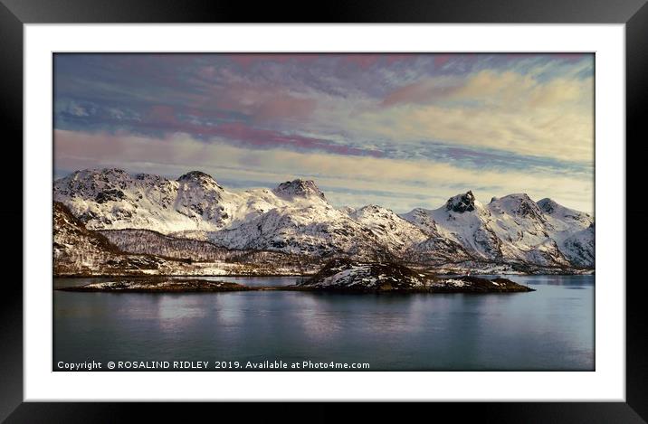 "Evening Light around the Lofoten islands" Framed Mounted Print by ROS RIDLEY