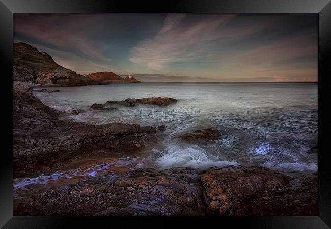 Evening at Bracelet Bay Framed Print by Leighton Collins