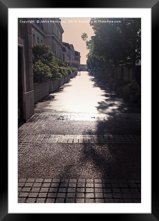 Narrow Alley In Bright Sunlight Framed Mounted Print by Jukka Heinovirta