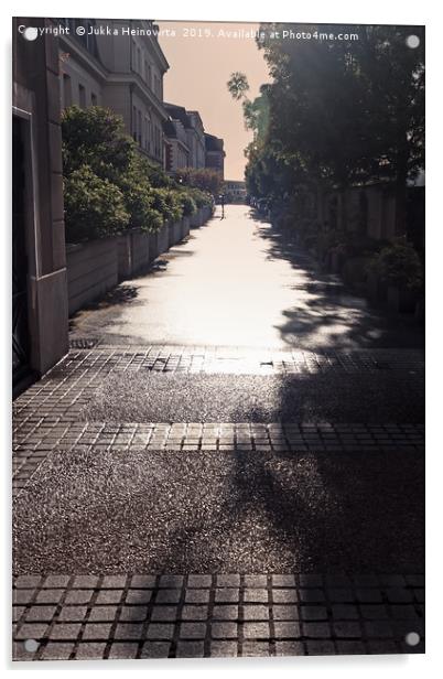 Narrow Alley In Bright Sunlight Acrylic by Jukka Heinovirta