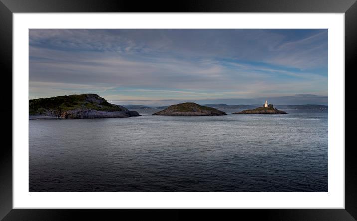 The iconic Mumbles Lighthouse Framed Mounted Print by Leighton Collins
