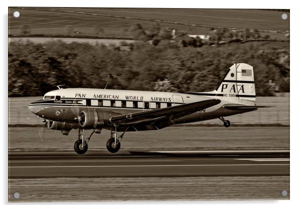 DC3 Clipper Tabitha May Pan Am Acrylic by Derek Beattie