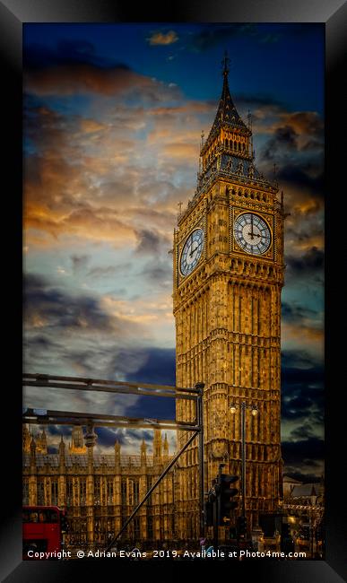 Big Ben London City Framed Print by Adrian Evans