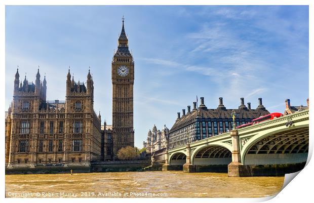 Big Ben and Houses of Parliament Print by Robert Murray