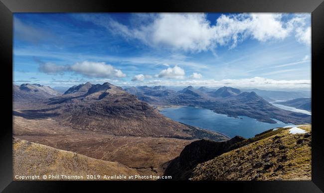 View from the summit of Tom na Gruagaich Framed Print by Phill Thornton