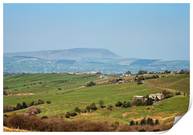 Distant hazy Pendle Print by David McCulloch