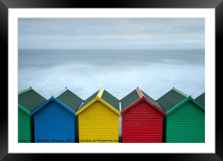 Beach Huts Whitby, North Yorkshire Framed Mounted Print by Martin Williams