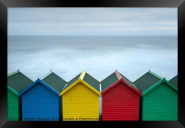 Beach Huts Whitby, North Yorkshire Framed Print by Martin Williams