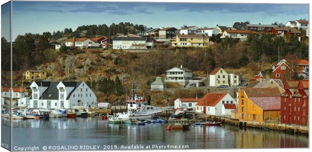 "Harbour at Kristiansund" Canvas Print by ROS RIDLEY