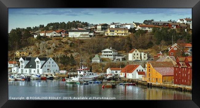 "Harbour at Kristiansund" Framed Print by ROS RIDLEY