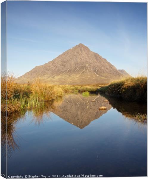 The Buachaille Reflected Canvas Print by Stephen Taylor