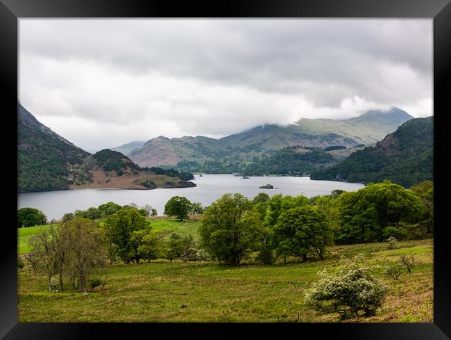 view down to Ullswater Framed Print by Robbie Spencer