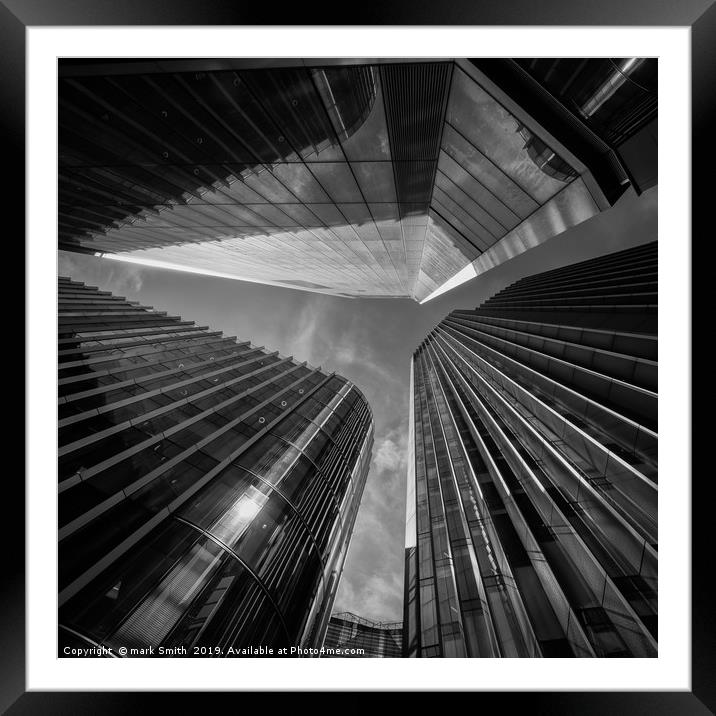 Looking Up In The City Framed Mounted Print by mark Smith