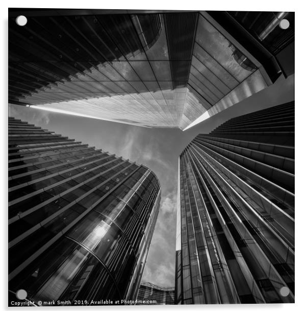 Looking Up In The City Acrylic by mark Smith