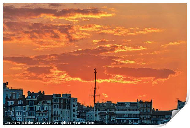 Sunset over Ramsgate in Kent Print by Robin Lee
