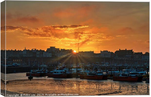 Sunset Ramsgate Harbour Canvas Print by Robin Lee