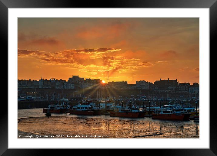 Sunset Ramsgate Harbour Framed Mounted Print by Robin Lee