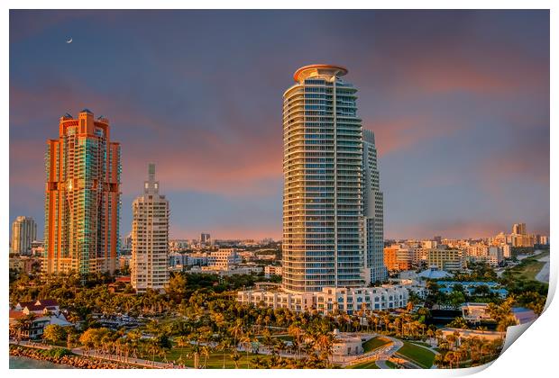 Two Colorful High Rise Tropical Condos Print by Darryl Brooks