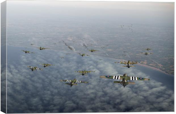 D-Day Stirlings and Horsa gliders Canvas Print by Gary Eason