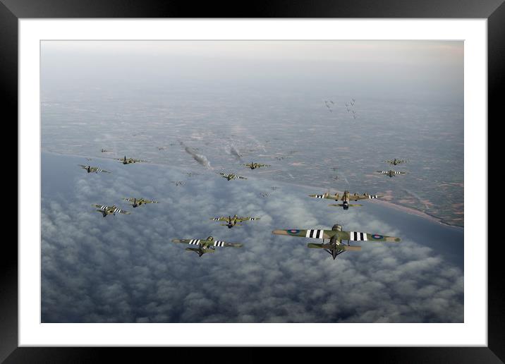 D-Day Stirlings and Horsa gliders Framed Mounted Print by Gary Eason