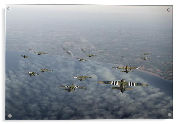 D-Day Stirlings and Horsa gliders Acrylic by Gary Eason