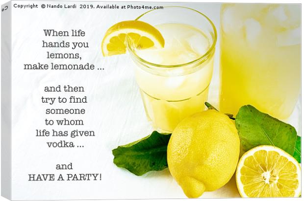 Lemonade And Vodka Canvas Print by DiFigiano Photography
