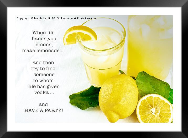 Lemonade And Vodka Framed Mounted Print by DiFigiano Photography