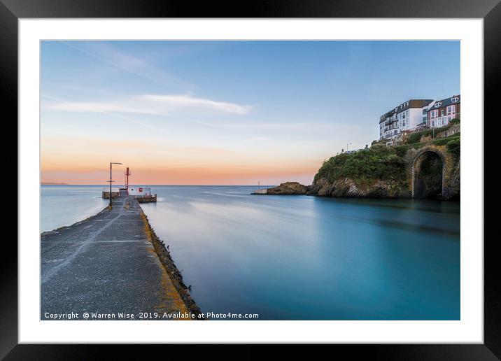 Looe pier and Harbour entrance Framed Mounted Print by Warren Wise