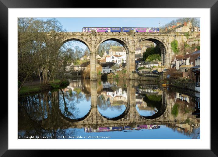 Train Travelling Across a Railway Viaduct.   Framed Mounted Print by Steven Gill